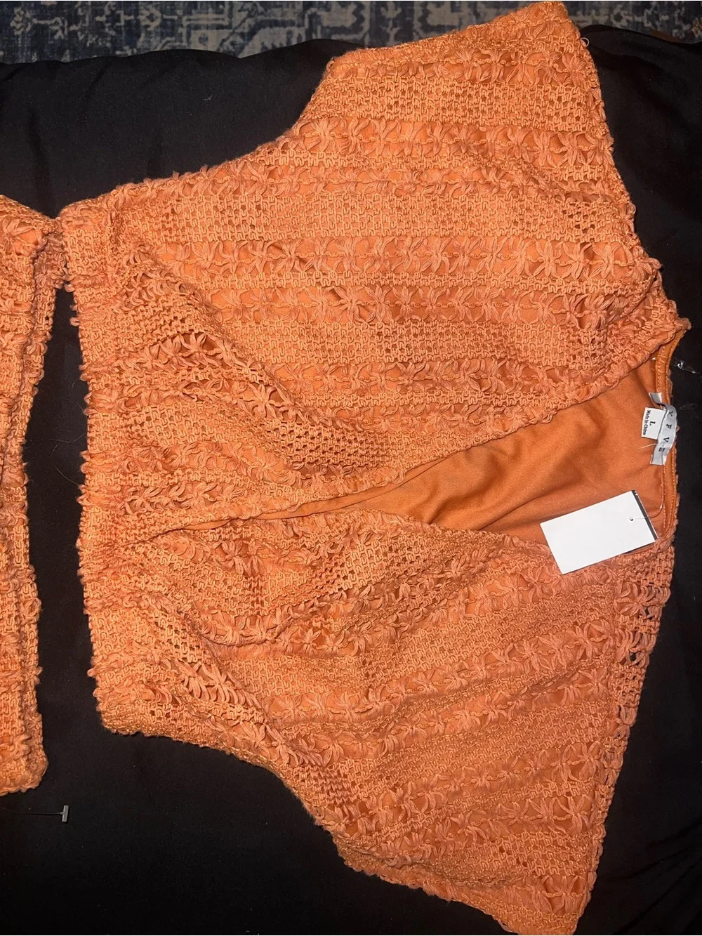 Crochet Two-Piece Set in Bright Orange